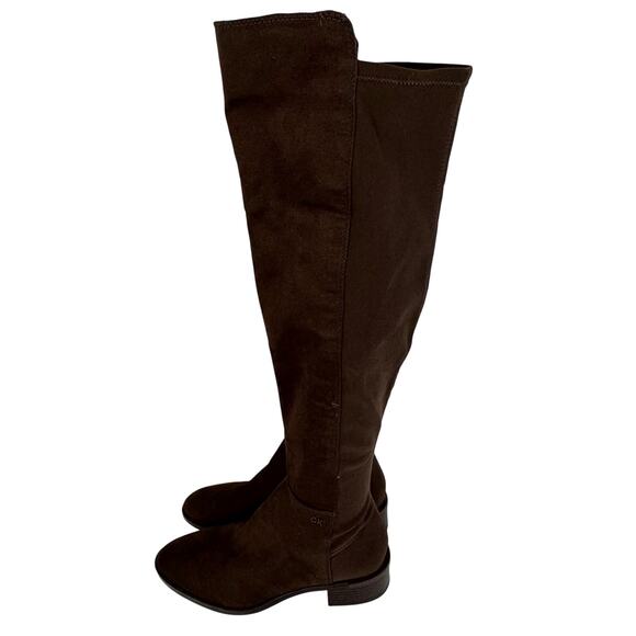 CALVIN KLEIN‎ DEEDEE FAUX SUEDE OVER THE KNEE BOOTS IN MEDIUM BROWN NWOB SIZE 8M - Picture 6 of 15